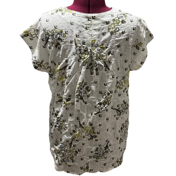LIVERPOOL Dolman Popover Blouse Curved Hem Floral Geometric NWT Petite Small - Picture 8 of 11